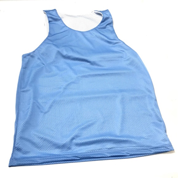 New Mens Reversible Basketball Mesh Tank Jersey Size L Blue White Shirt Athletic - Picture 1 of 6
